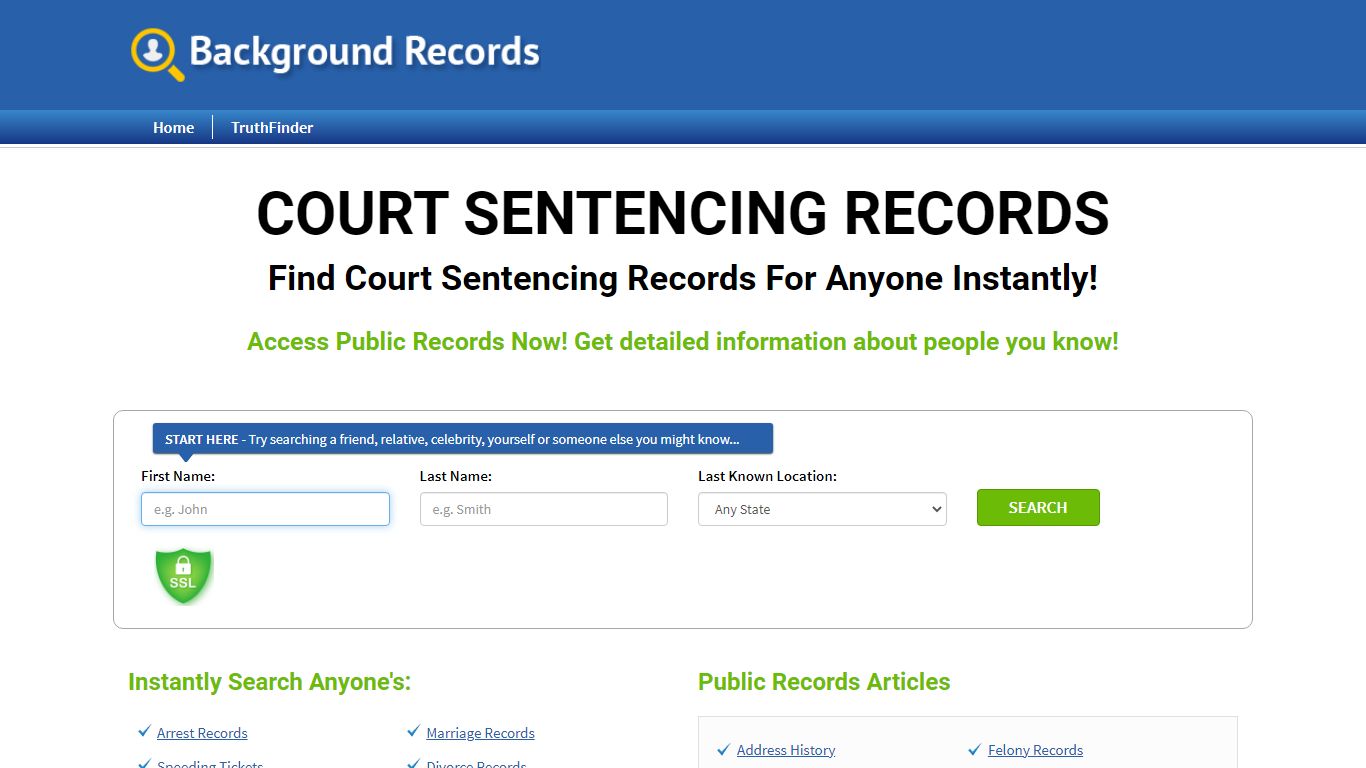 Find Court Sentencing Records For Anyone - Background Records